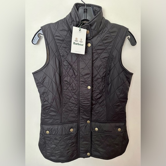 NWTs Barbour Women’s Wray Quilted Gilet/Vest. Black. Sz. 4 US (8 UK) - Picture 1 of 16